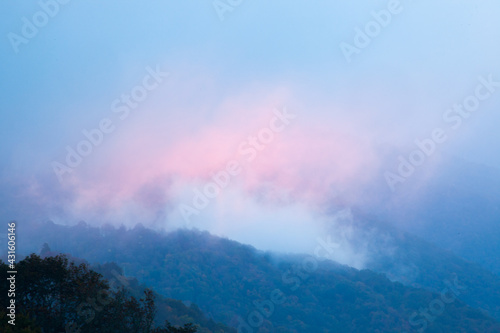 Mountain Morning with clouds