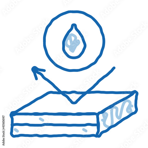 waterproof roof doodle icon hand drawn illustration