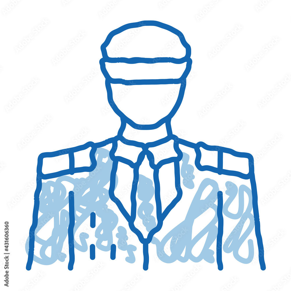 captain profession doodle icon hand drawn illustration captain profession doodle icon hand drawn illustration