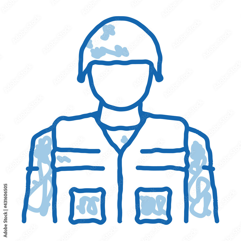 soldier profession doodle icon hand drawn illustration soldier profession doodle icon hand drawn illustration