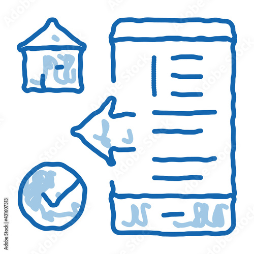 house check phone app doodle icon hand drawn illustration