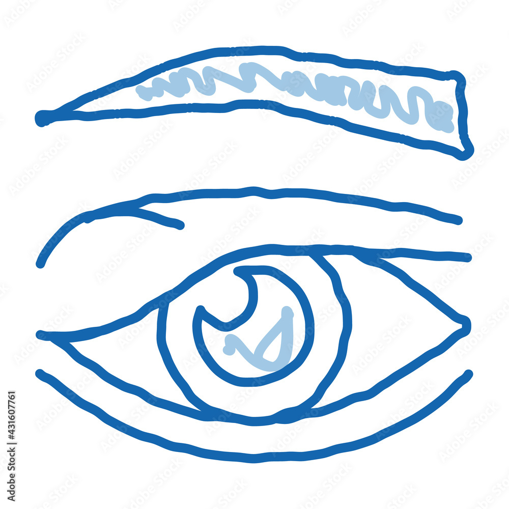 Fototapeta premium eyelid problem doodle icon hand drawn illustration