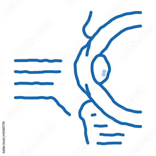 medical eyelid surgery doodle icon hand drawn illustration