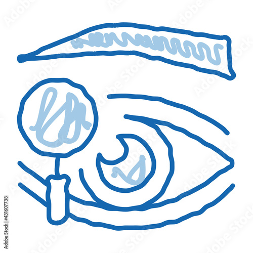 eyelid research doodle icon hand drawn illustration