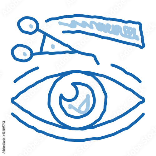 eyelid surgery tool doodle icon hand drawn illustration