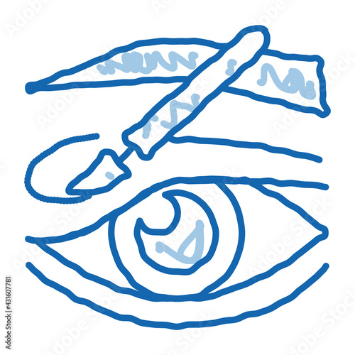 eyelid surgery incision doodle icon hand drawn illustration