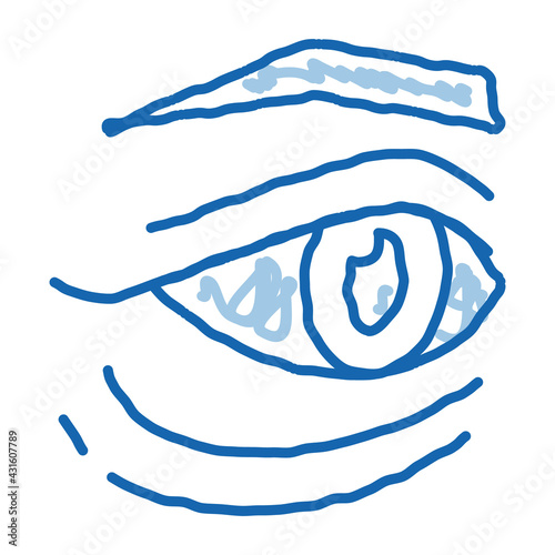 bags under eyes doodle icon hand drawn illustration