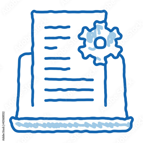 front end technical tasks doodle icon hand drawn illustration