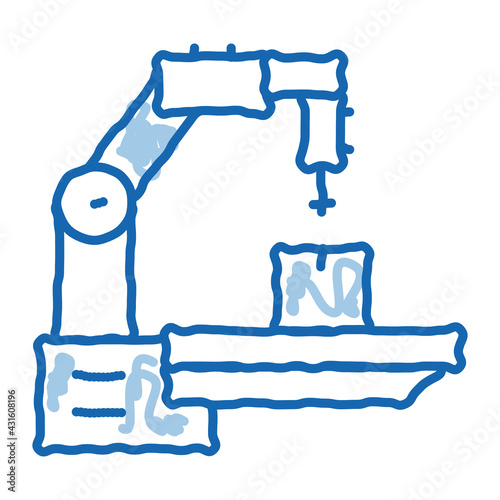 manufacturing technology doodle icon hand drawn illustration