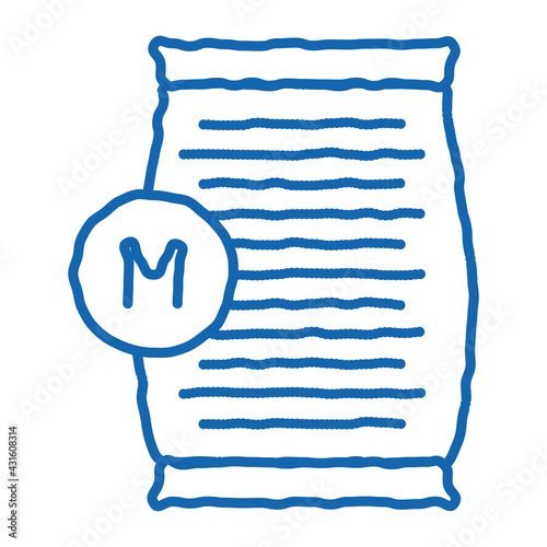 mushroom spawn bag doodle icon hand drawn illustration