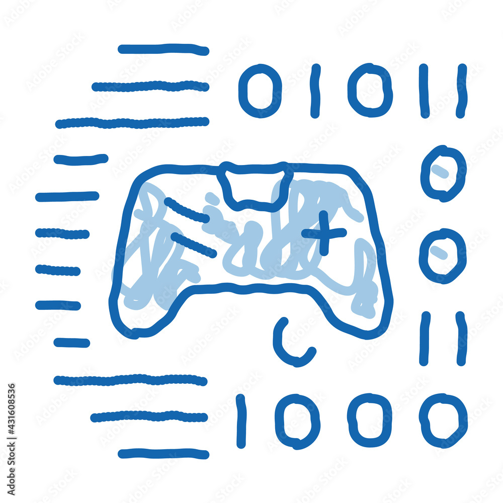 game development binary code doodle icon hand drawn illustration game development binary code doodle icon hand drawn illustration