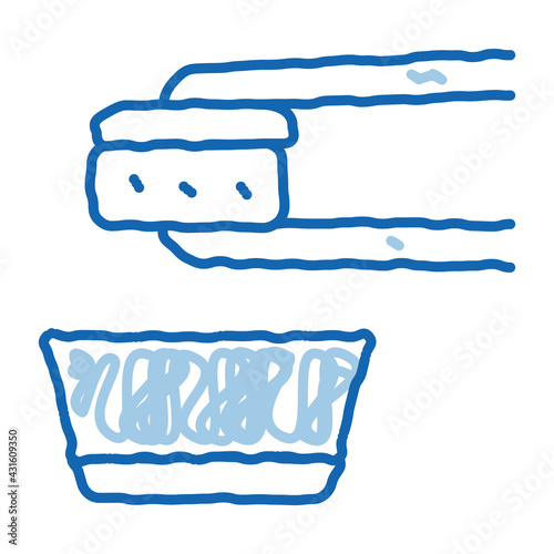 sushi roll wasabi doodle icon hand drawn illustration