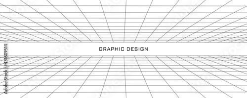 Network connection structure. Perspective grid. Abstract mesh background. Vector illustration.