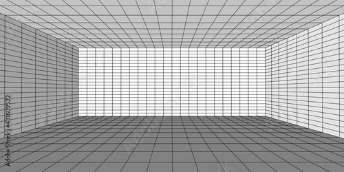 Perspective grid background. Network connection structure. Abstract mesh background. Vector illustration.