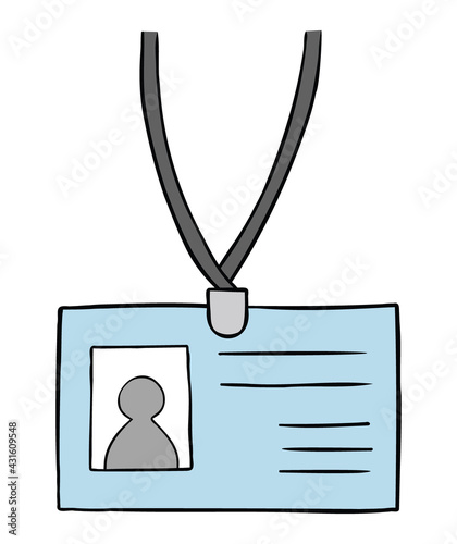 Cartoon vector illustration of id card.
