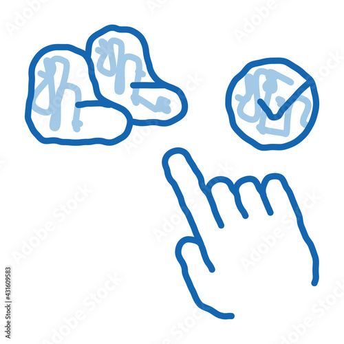 chair bag choice doodle icon hand drawn illustration
