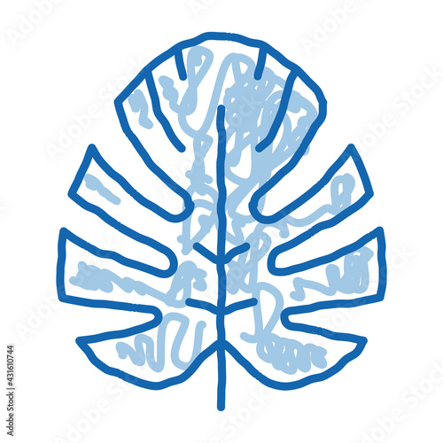 plant leaf doodle icon hand drawn illustration