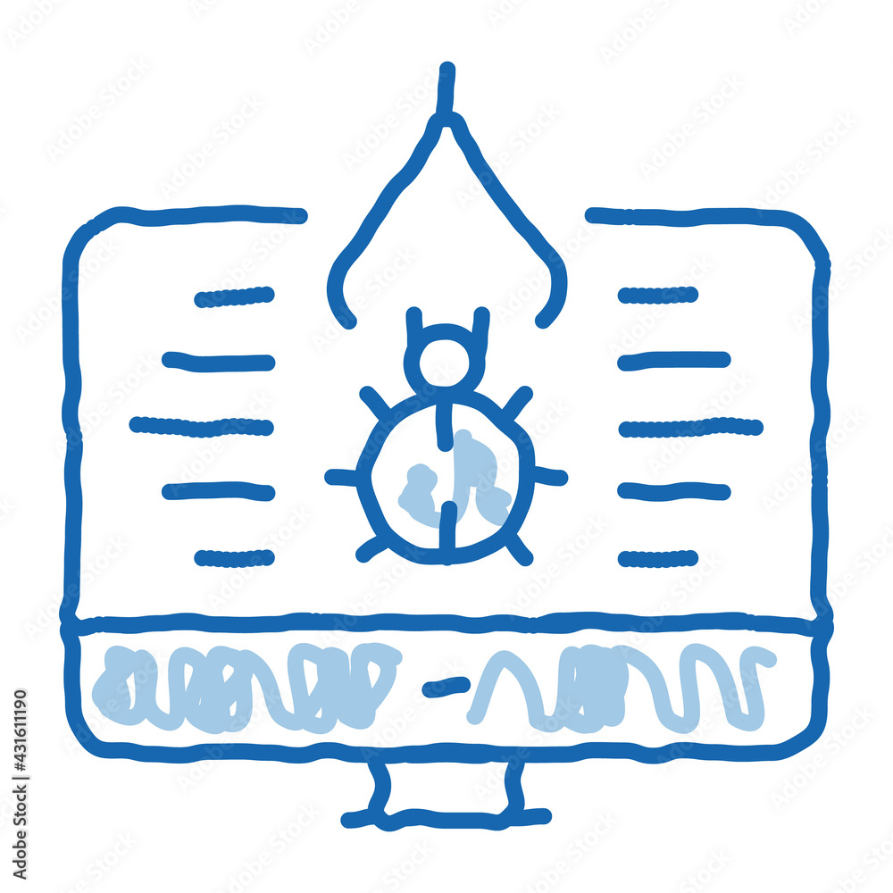 repair program bug doodle icon hand drawn illustration repair program bug doodle icon hand drawn illustration