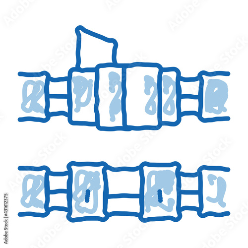 connected optical fiber doodle icon hand drawn illustration