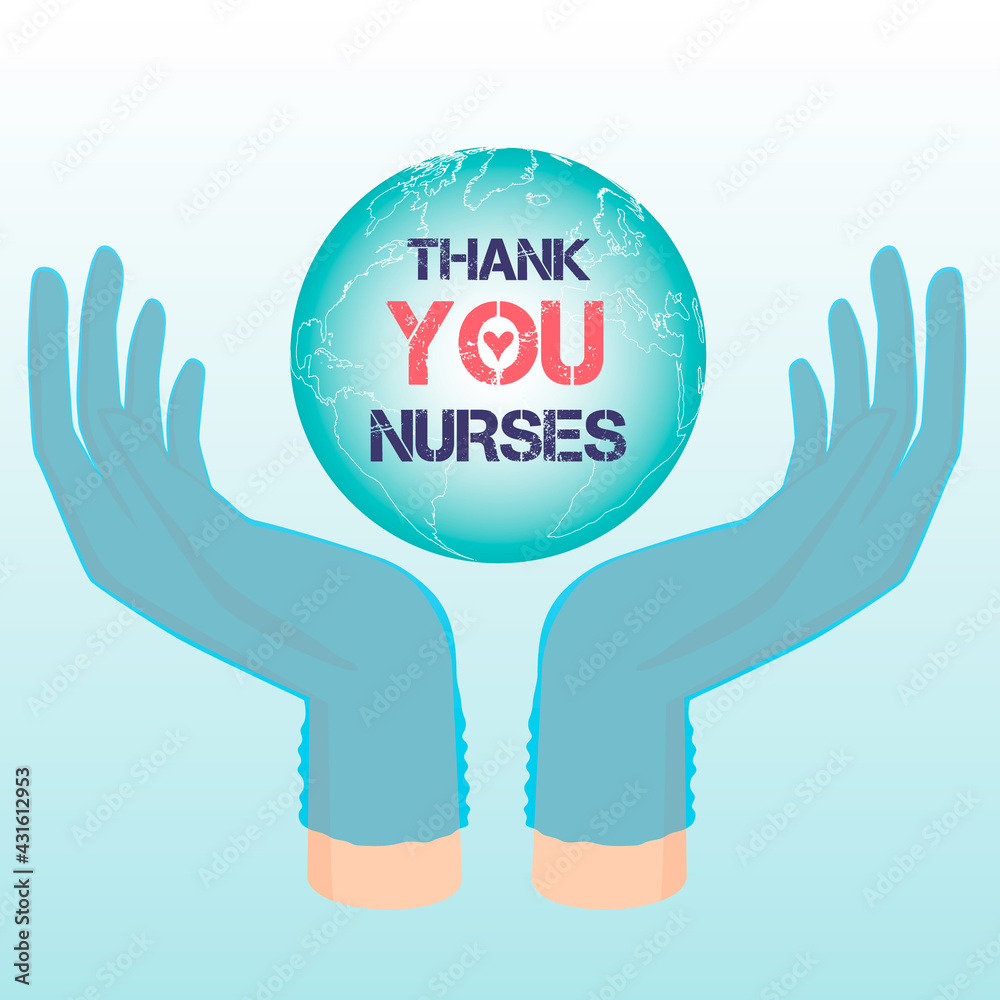 Vector congratulations for International Nurses Day on May 12. Gloved ...