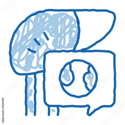 liver atherosclerosis doodle icon hand drawn illustration