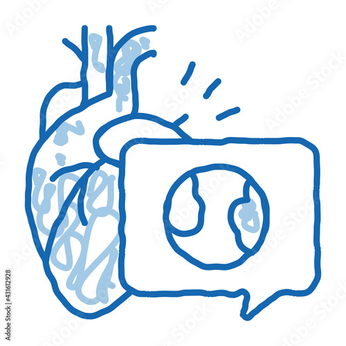 heart atherosclerosis doodle icon hand drawn illustration