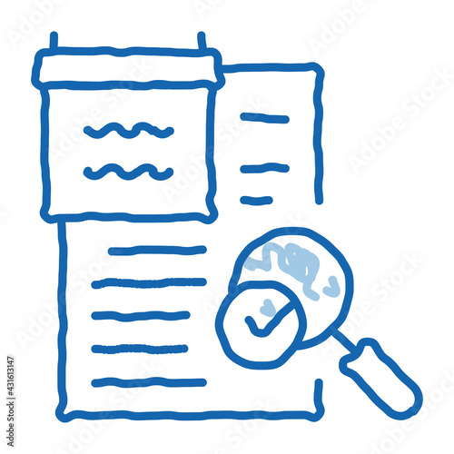 researching and accepting finance audit doodle icon hand drawn illustration