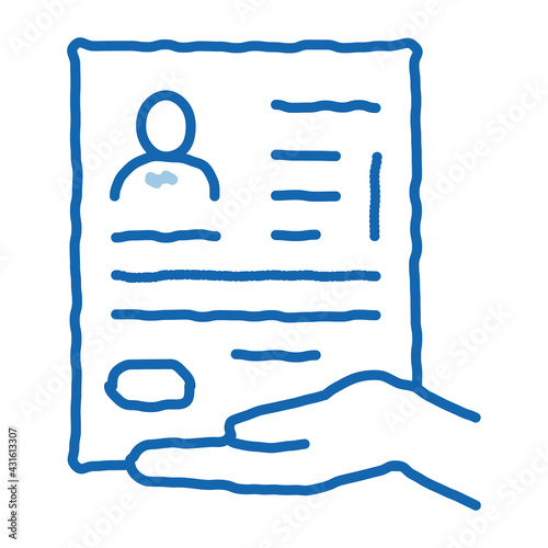 questionnaire for license doodle icon hand drawn illustration