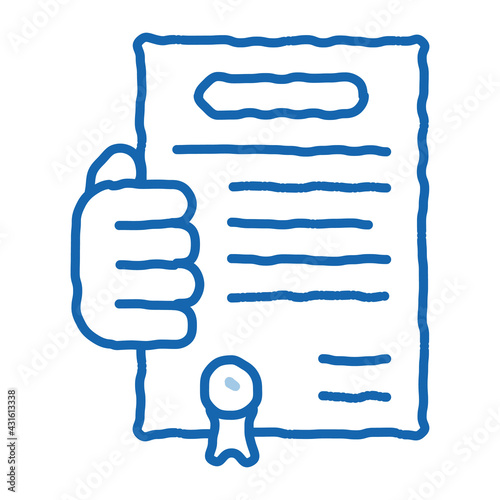 getting license for activity doodle icon hand drawn illustration