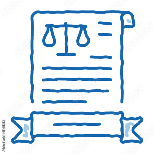 legal activity license doodle icon hand drawn illustration
