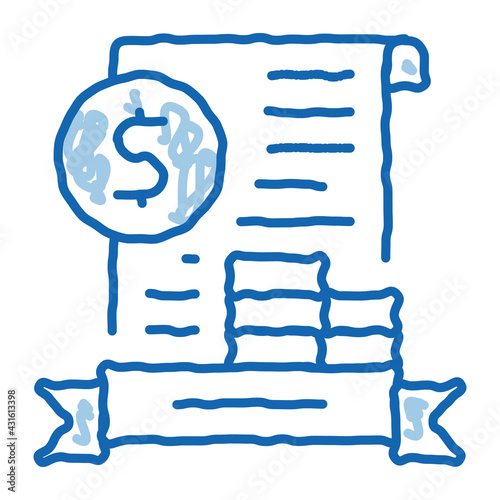 banking license doodle icon hand drawn illustration