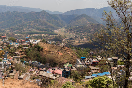 The scenic beauty landscape view of Pravas  Tansen from the Shreenagar Hill of Tansen  Palpa  Nepal