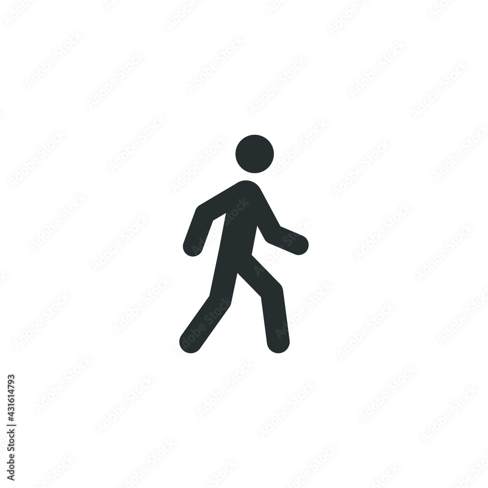 Walk glyph icon. Simple solid style. Pedestrian, man, pictogram, human, side, walkway concept symbol. Vector illustration isolated on white background. EPS 10. Walk glyph icon. Simple solid style. Pedestrian, man, pictogram, human, side, walkway concept symbol. Vector illustration isolated on white background. EPS 10.