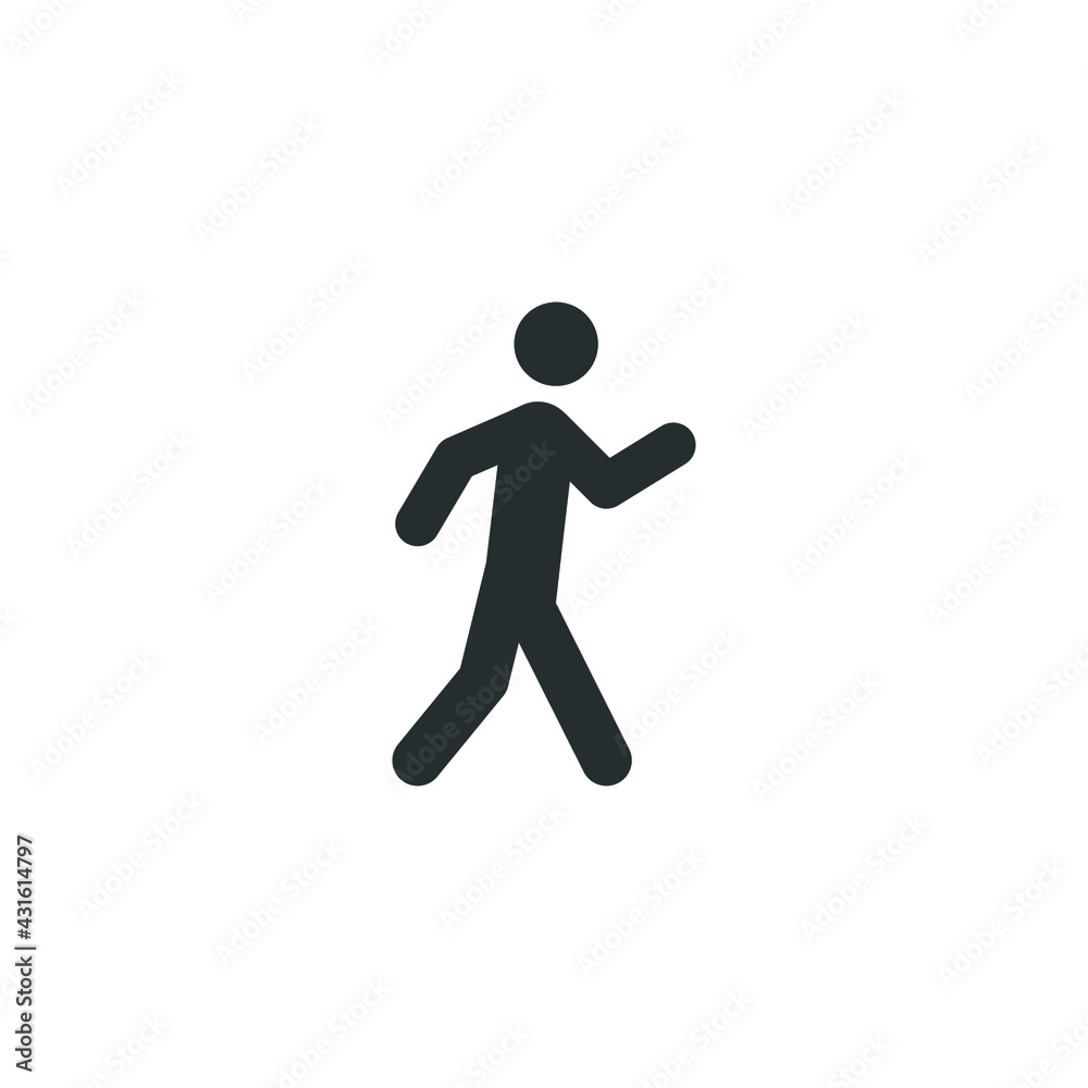 Walk glyph icon. Simple solid style. Pedestrian, man, pictogram, human, side, walkway concept symbol. Vector illustration isolated on white background. EPS 10. Walk glyph icon. Simple solid style. Pedestrian, man, pictogram, human, side, walkway concept symbol. Vector illustration isolated on white background. EPS 10.