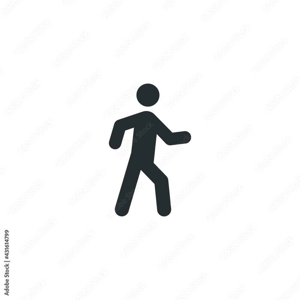 Walk glyph icon. Simple solid style. Pedestrian, man, pictogram, human, side, walkway concept symbol. Vector illustration isolated on white background. EPS 10.