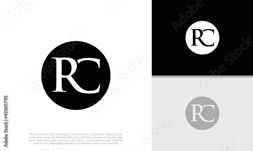 Initials RC logo design. Initial Letter Logo.	