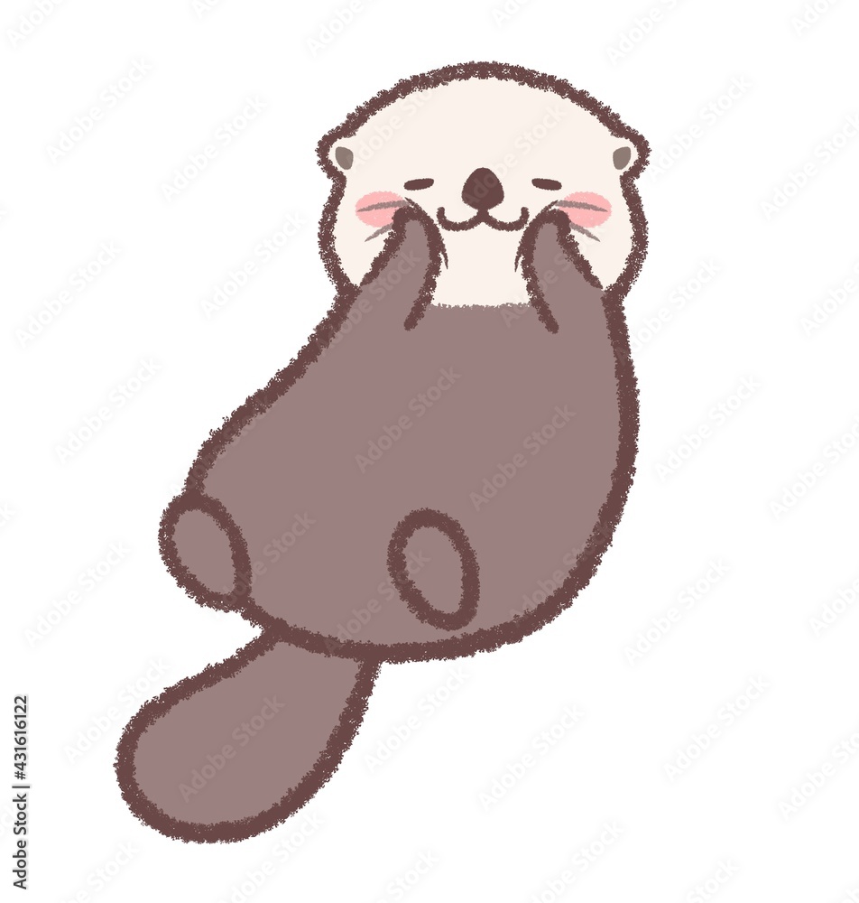 ほっぺに手を当てるラッコ Stock イラスト Adobe Stock ほっぺに手を当てるラッコ Stock イラスト Adobe Stock