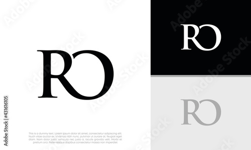 Initials RO logo design. Initial Letter Logo. 