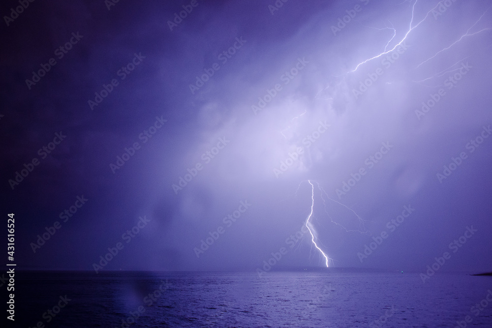 Lightning Over Ocean