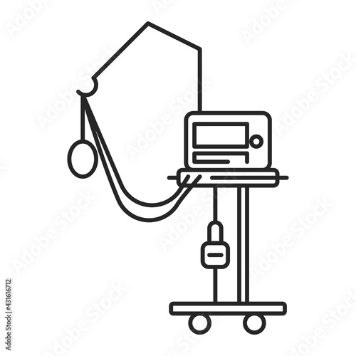 Breathing ventilator line icon. Isolated on white background. 