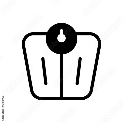 Obesity Scale Vector Solid Icon. Beauty and SPA symbol EPS 10 FIle