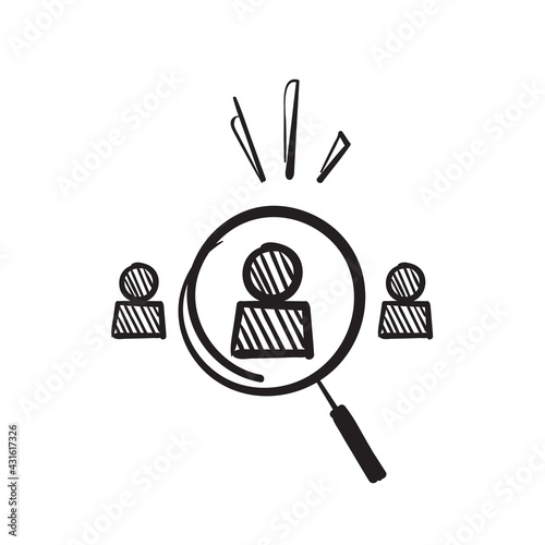 hand drawn doodle choose employee for job illustration vector isolated