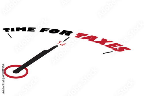 Time for taxes clock symbol text words vector image design