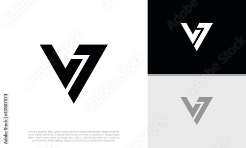 Initials V logo design. Initial Letter Logo.	