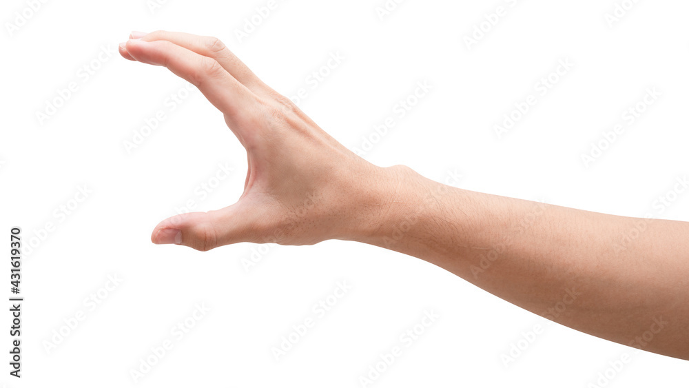 isolated of male caucasian hand holding something like a bottle or can.
isolated of male caucasian hand holding something like a bottle or can.