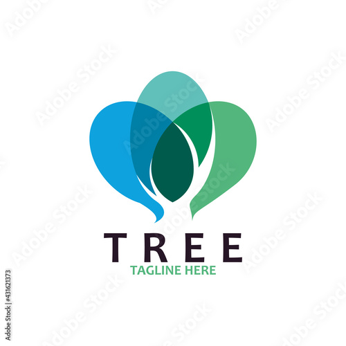 abstract tree logo icon vector isolated