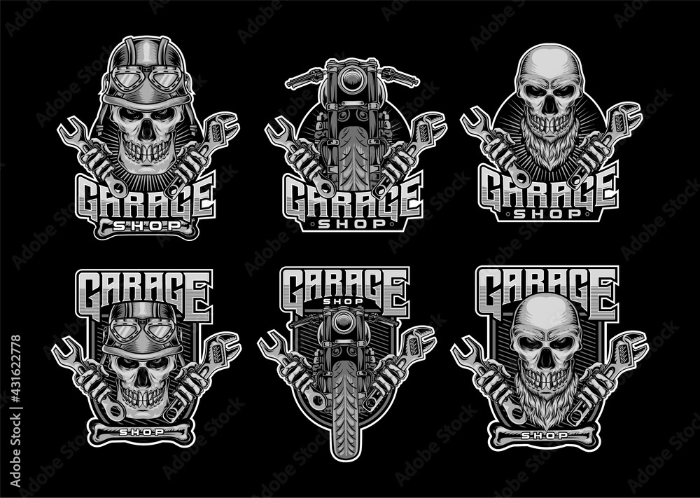 garage logo motorcycles club bundle