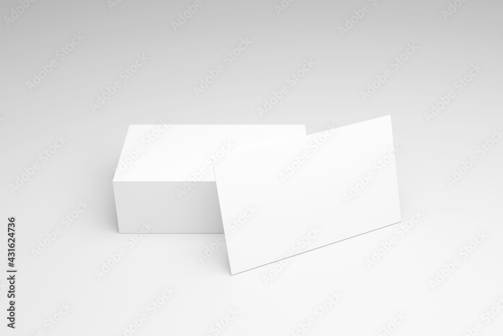 White business card mockup template with clipping path included. Mock up design for presentation branding, corporate identity. 3d rendering White business card mockup template with clipping path included. Mock up design for presentation branding, corporate identity. 3d rendering