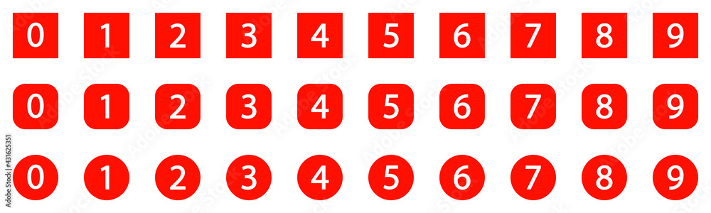Conjunto de números del 0 al 9
