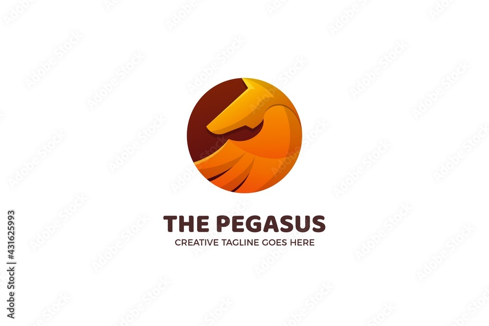 Horse Pegasus Mascot Logo Template